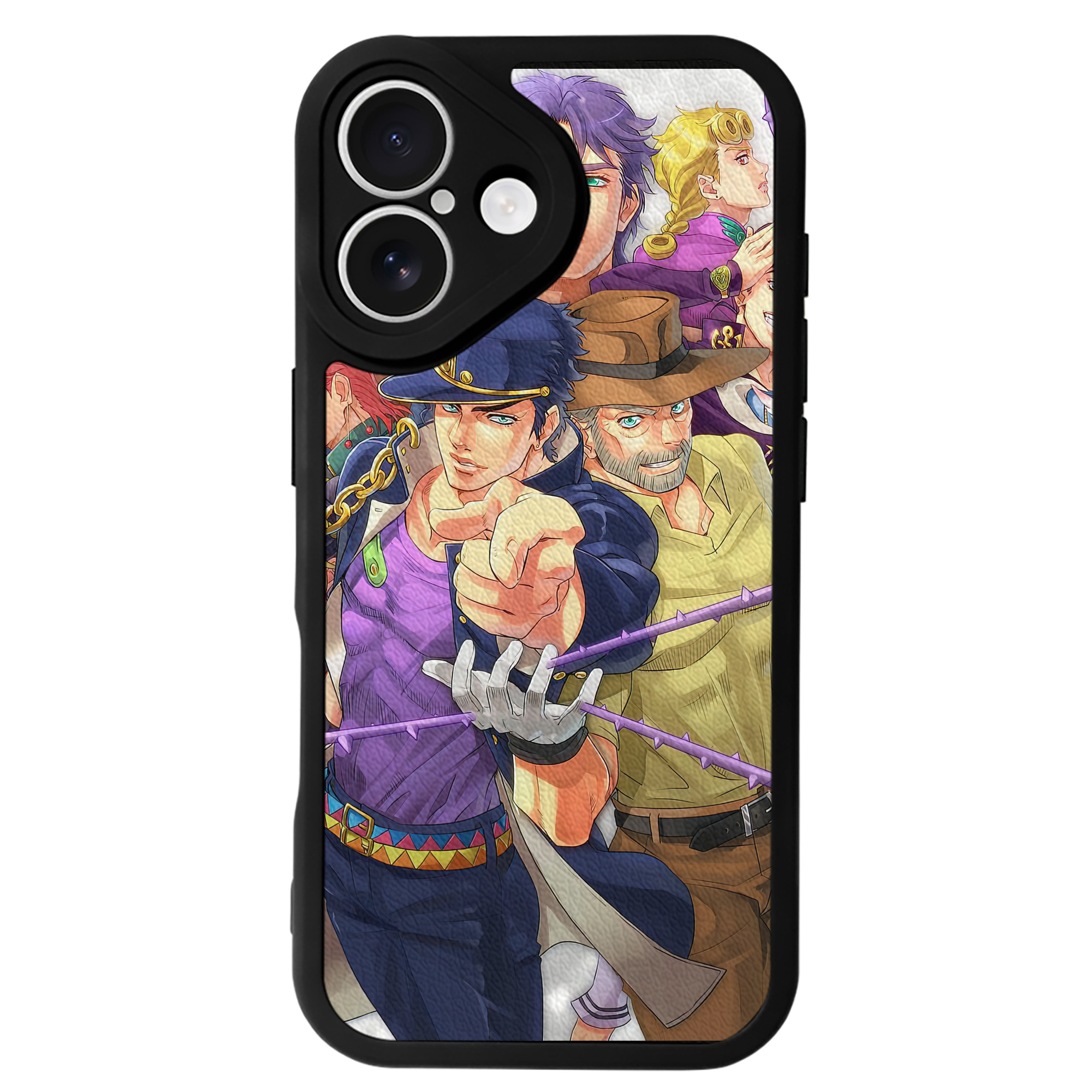 （画像用） ジョジョの奇妙な冒険 JoJo's Bizarre Adventure 【iPhone 16シリーズ対応】シリコンスマホケース（レザー調） 材質：シリコン